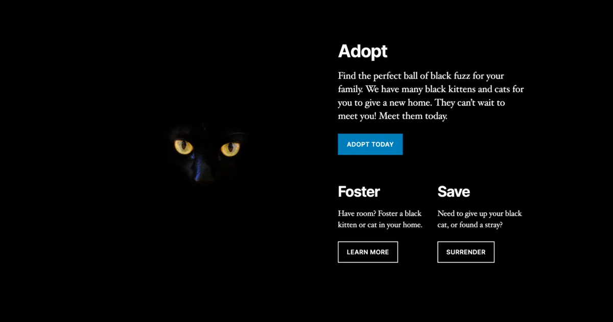 Four Gutenberg column layouts for the Twenty Twenty theme